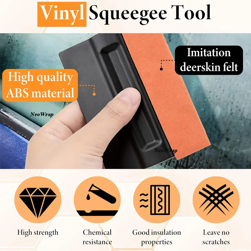 3/2/1Pcs Vinyl Magnetic Squeegee Double Suede Soft Felt Edge Squeegee 10cm Vinyl Film Scraper for Car Wrapping Window Tint Tool