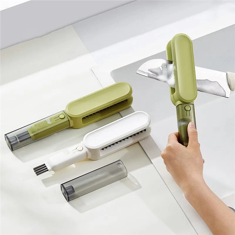 Cepillo de limpieza de cocina multifuncional, limpiador de cuchillos y cucharas, descontaminación fuerte, color blanco - Image 2