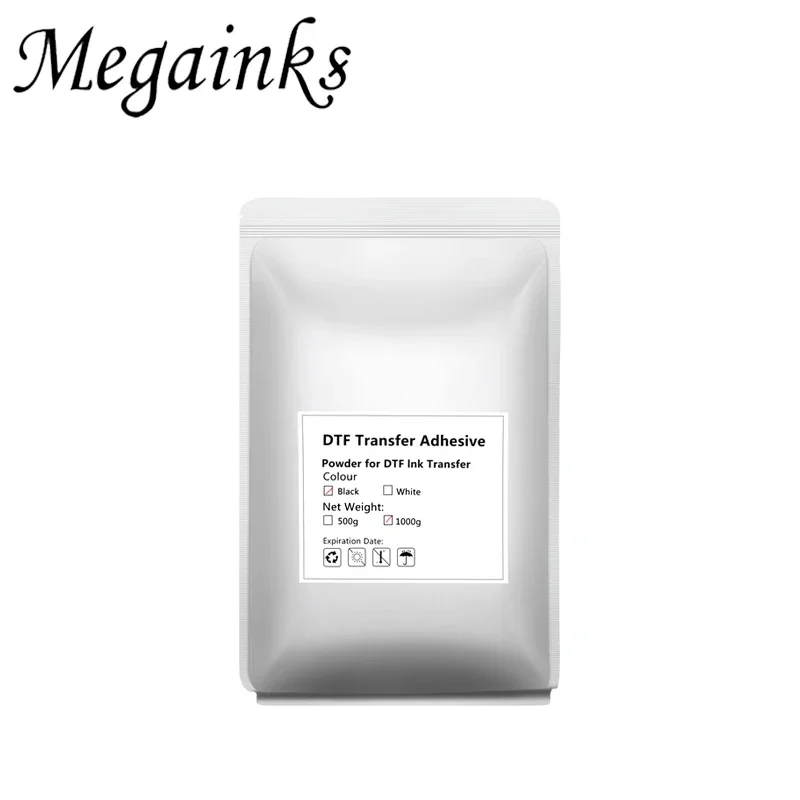 Black DTF Transfer Powder Hot Melt Adhesive Powder For DTF Printing Hotmelt TPU For Cotton Polyamide 500g Per Bag
