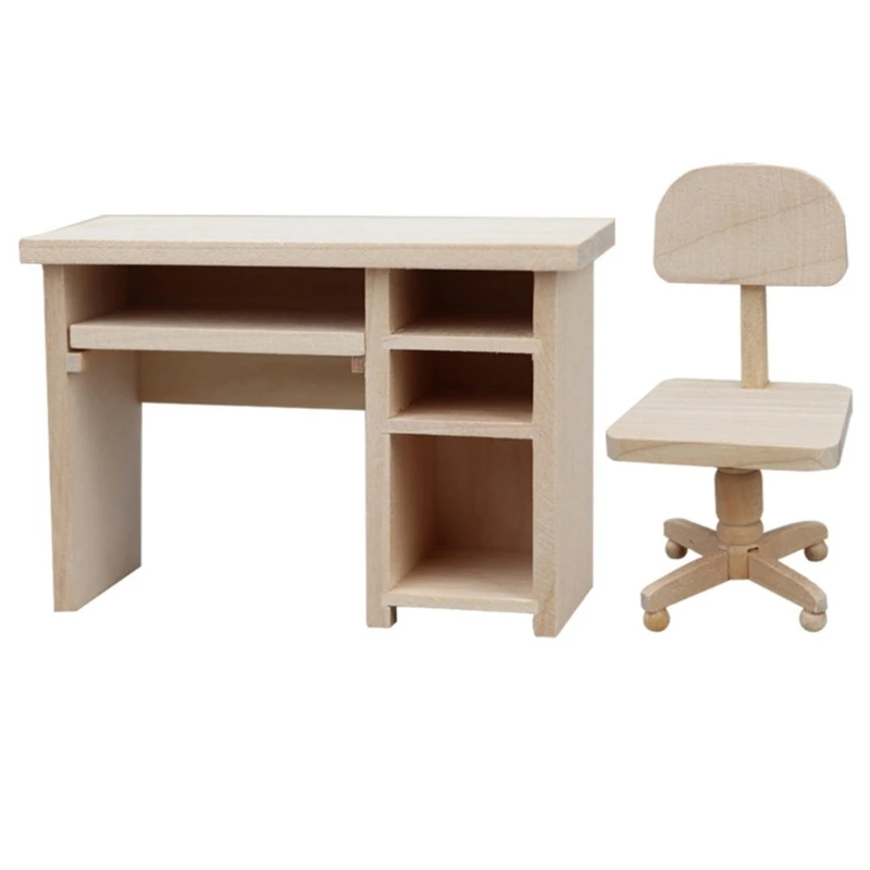 Office Scene Props Mini Furniture Office Desk for Dollhouse Model Dollhouse