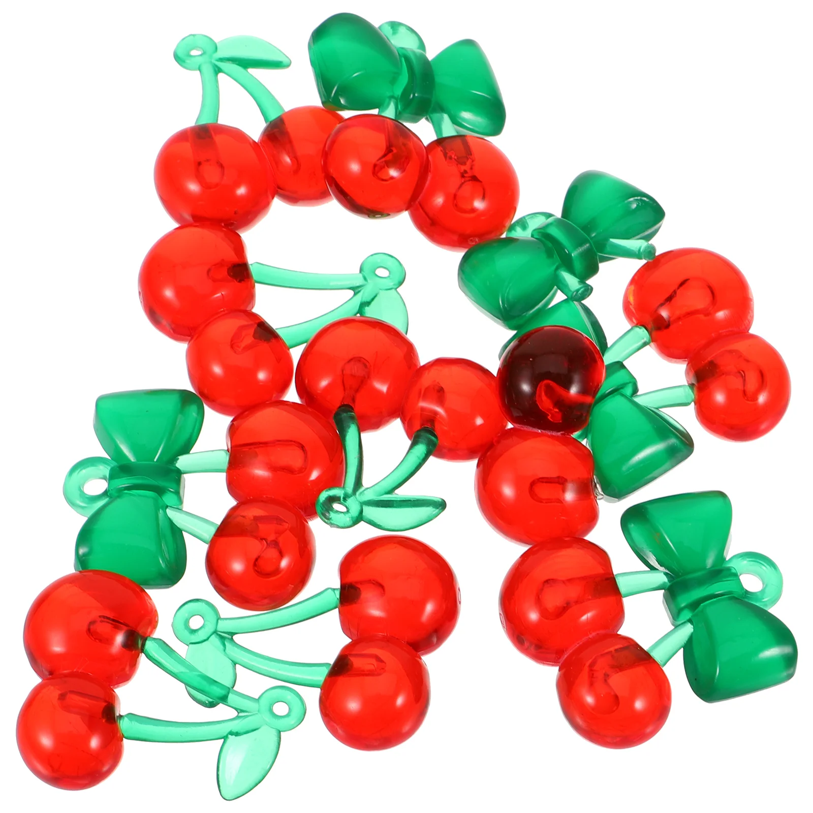 

10 Pcs Cherry Pendant Charms for Jewelry Making Bulk Acrylic Choker Necklace of The Lid DIY Headgear