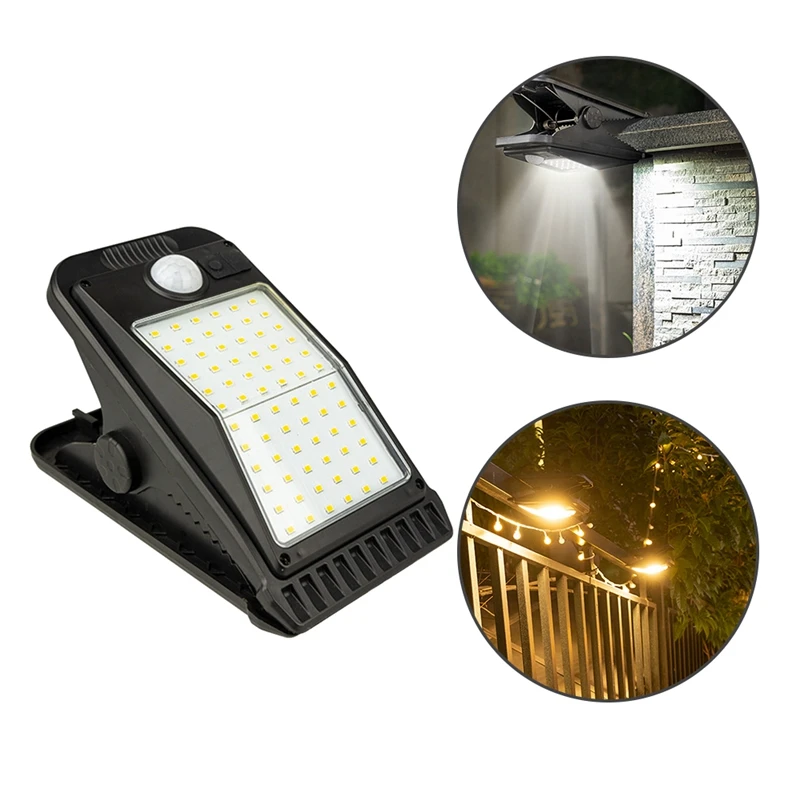 

72 LED Solar Garden Light Clip Sensing Light Waterproof Camping Light For Fence Deck Wall Camping Tent Patio Light