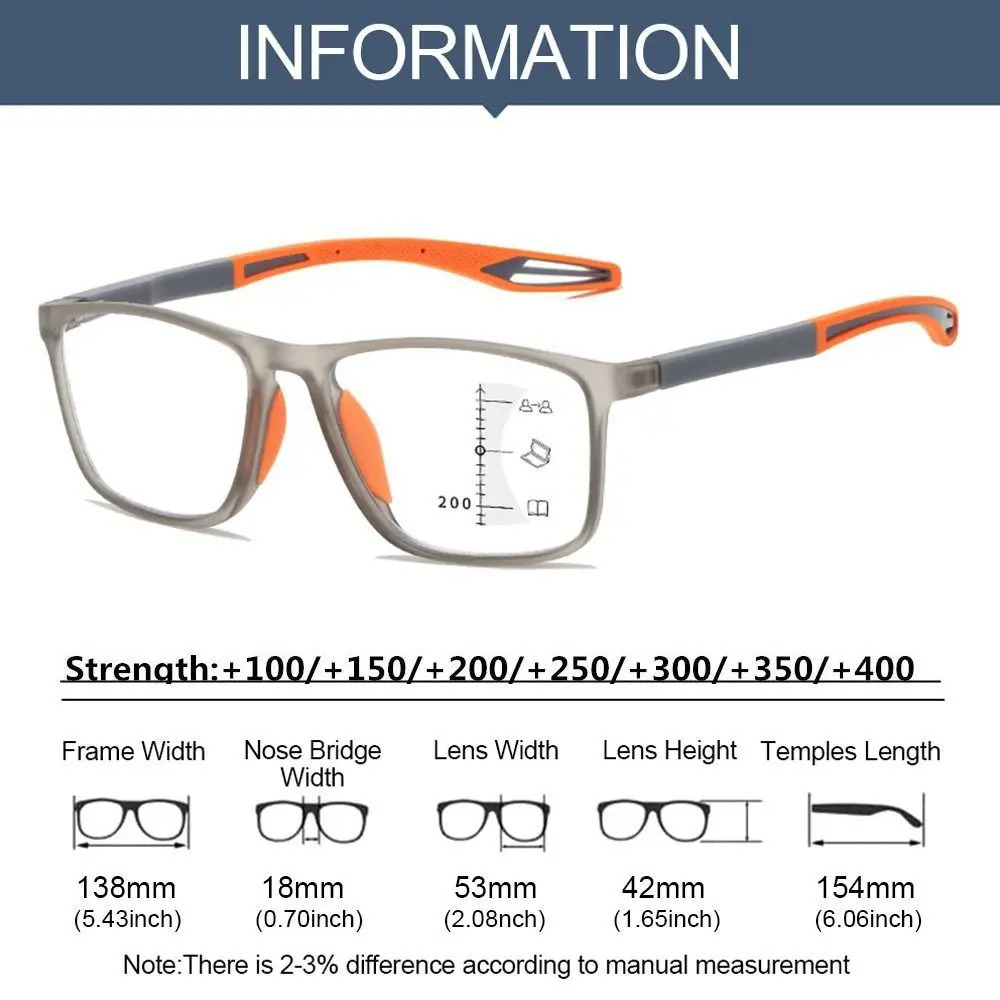 Multifokale Progressive Lesebrille TR90 Rahmen Männer Frauen Anti-blau Licht Sport Brillen Ultraleicht Bifokale Presbyopie – Detail 2