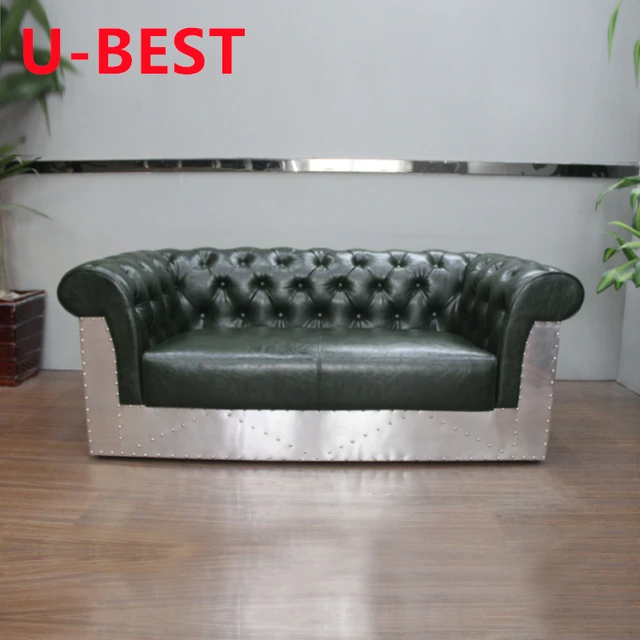 American Retro Industrial Style Leather Sofa