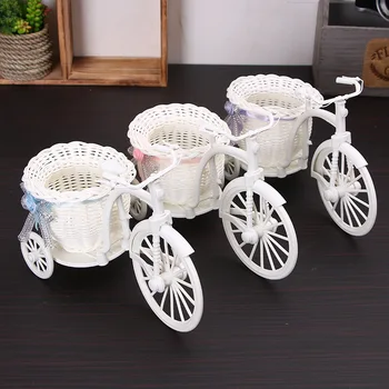 Tricycle Shaped Flower Basket Wedding Party Ceremony Decoration Bike Flower Storage Container Blue 6