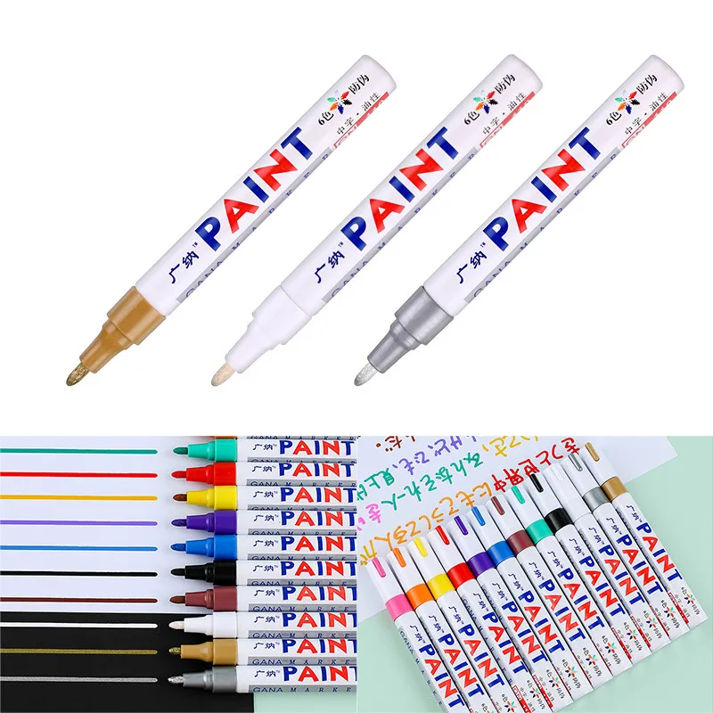 

Car Wheel Tire Oily Painting Pen Universal Auto Rubber Tyre Permanent Marker Graffiti Waterproof Metal Scratch Paint Touch Up