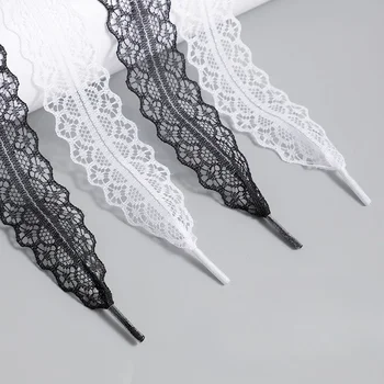 Hot Sale Lace Shoelaces for Women Casual Shoes 2.9CM Width Flat Shoelace for Sneakers Black White Shoe Laces Accessorices 1 Hot Sale Lace Shoelaces for Women Casual Shoes 2.9CM Width Flat Shoelace for Sneakers Black White Shoe Laces Accessorices 1