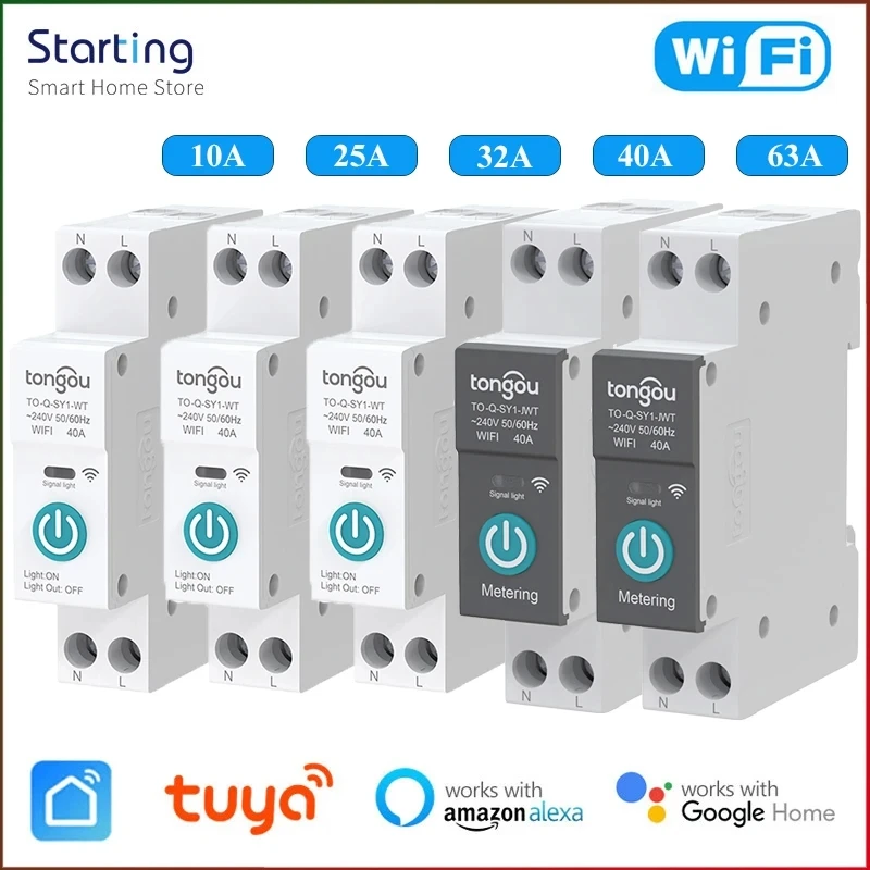 

Выключатель автоматический Tuya с Wi-Fi, 1P, 63 А