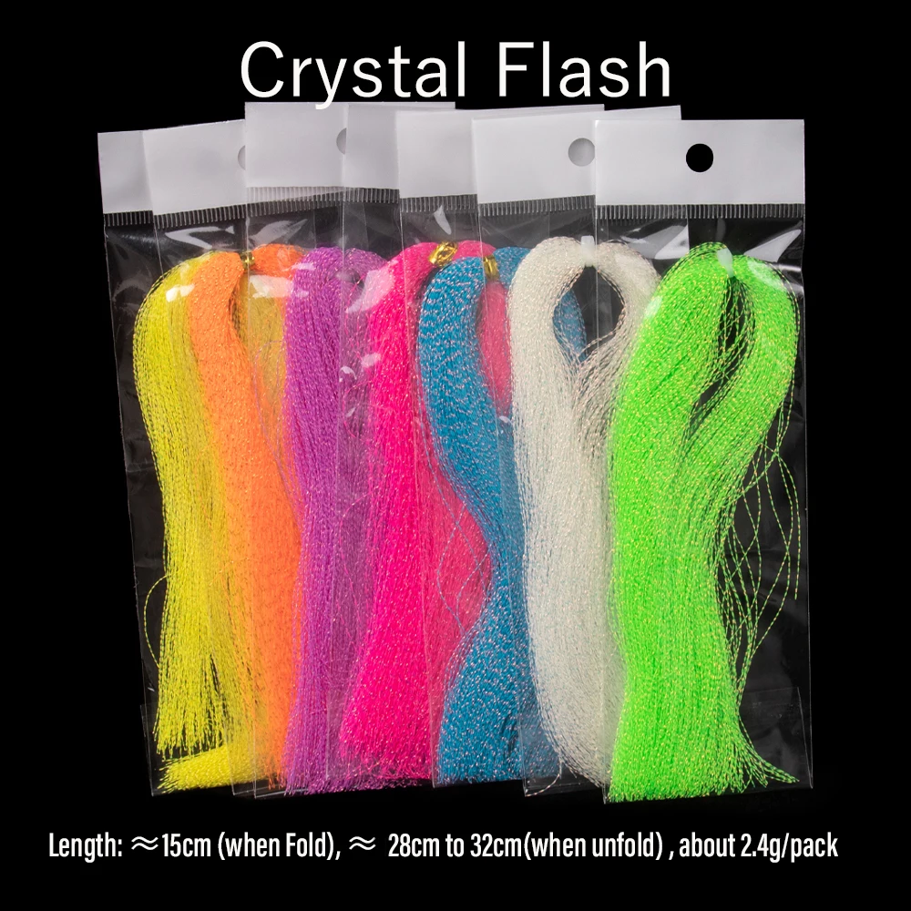 WIFREO 2-7packs Luminous Crystal Flash Fly Tying Materials Lumo