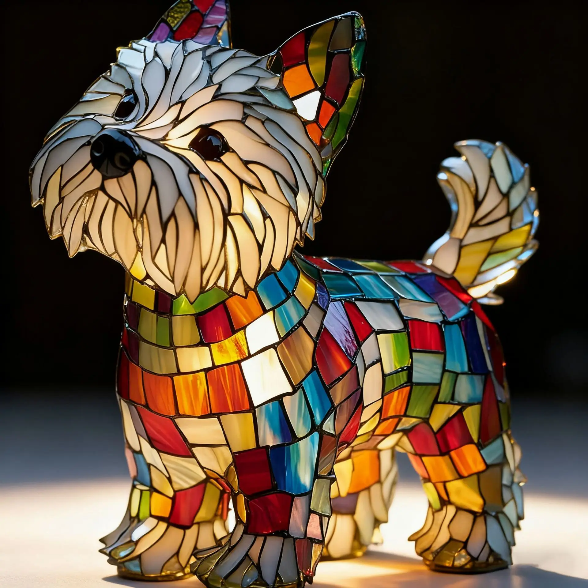 LED Nachtlicht Emittierende Harz Ornament Katze Und Hund Serie Kunst Tier Statue Kreative Hause Desktop Dekoration Skulptur – Detail 18