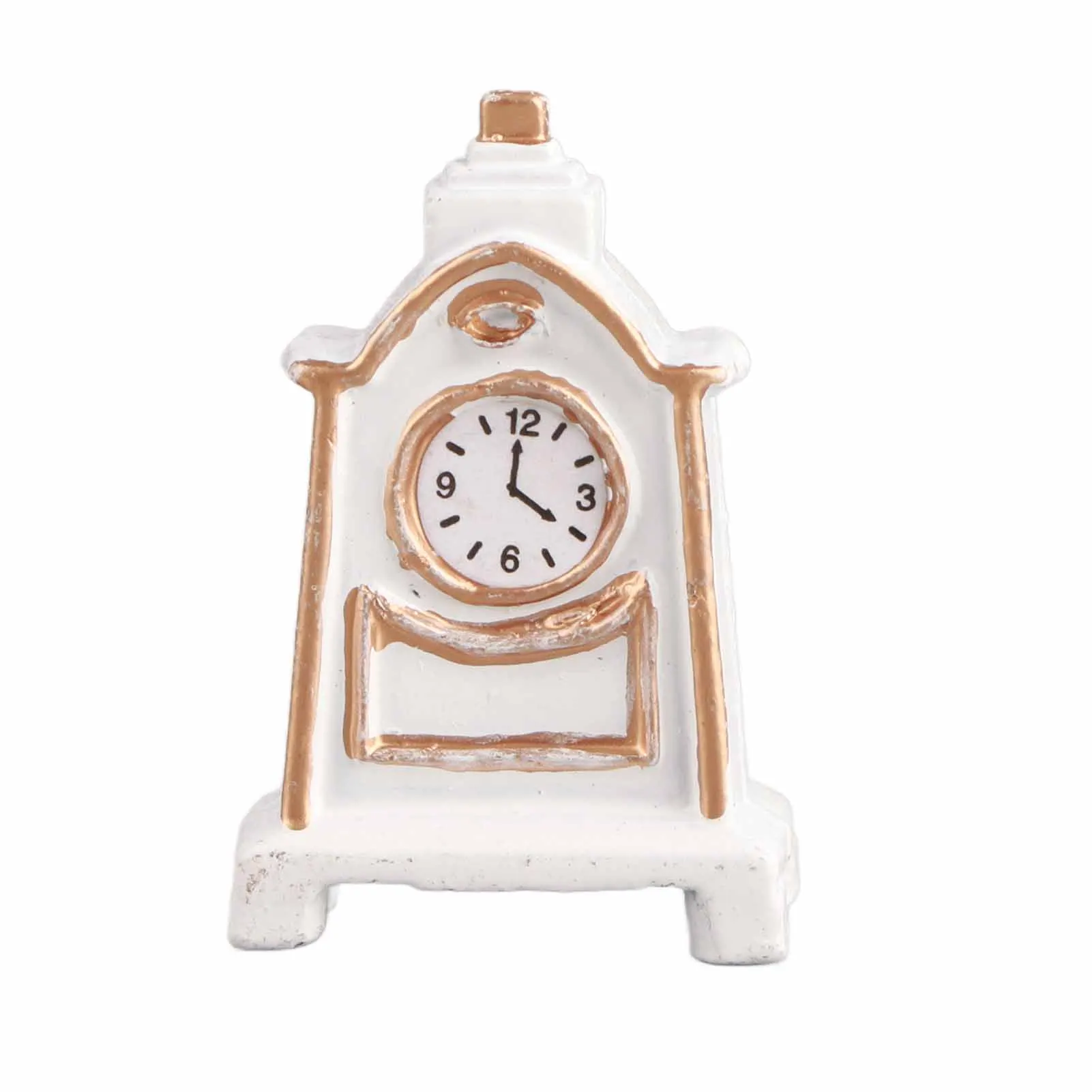 1:12 Dollhouse White Table Clock Exquisite Miniature Clock Furniture Dollhouse Decoration Accessories