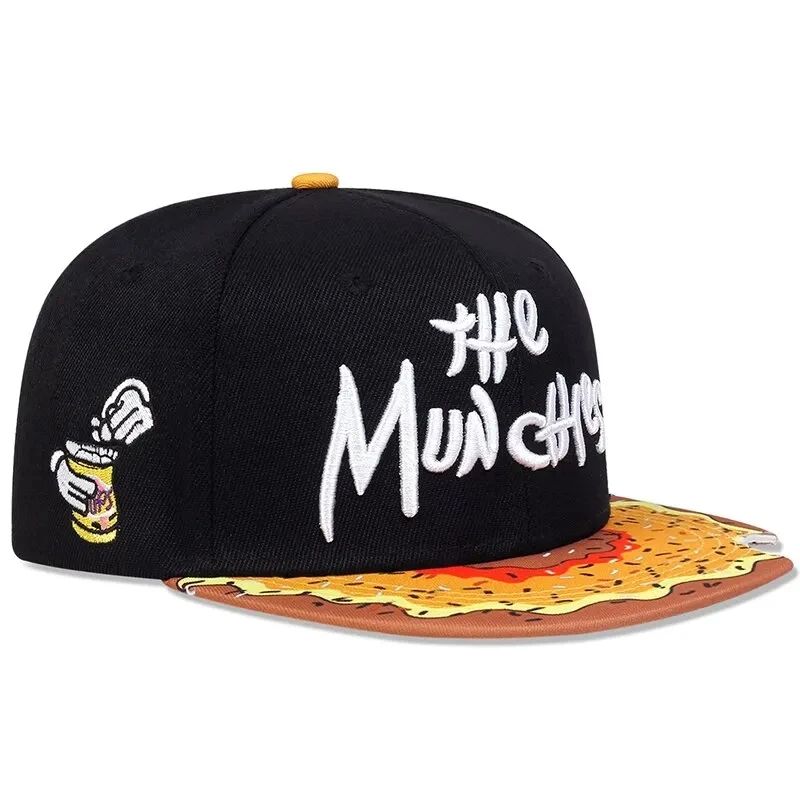 Men's Notched Doughnut Flat Top Baseball Hat Women's Hip Hop Embroidered Flat Brim