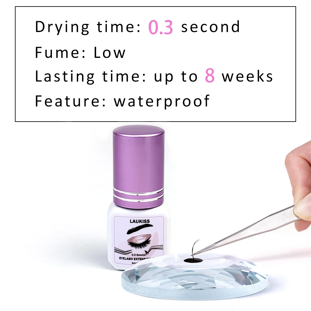 Eyelash Glue Professional 5ml 0.3S 0.5S Eyelash Glue Fast Drying Strong False Eye Lash Extension Glue Hold Long Lasting Adhesive Lash