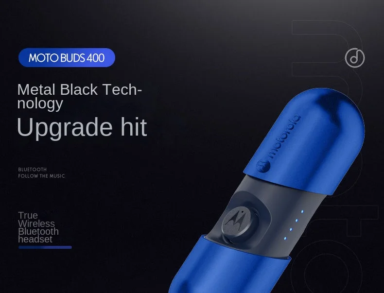 Motorola Buds400 Ear True Wireless Bluetooth Earphones for Outdoor Sports Running Music Intelligent Touch Waterproof Headphones