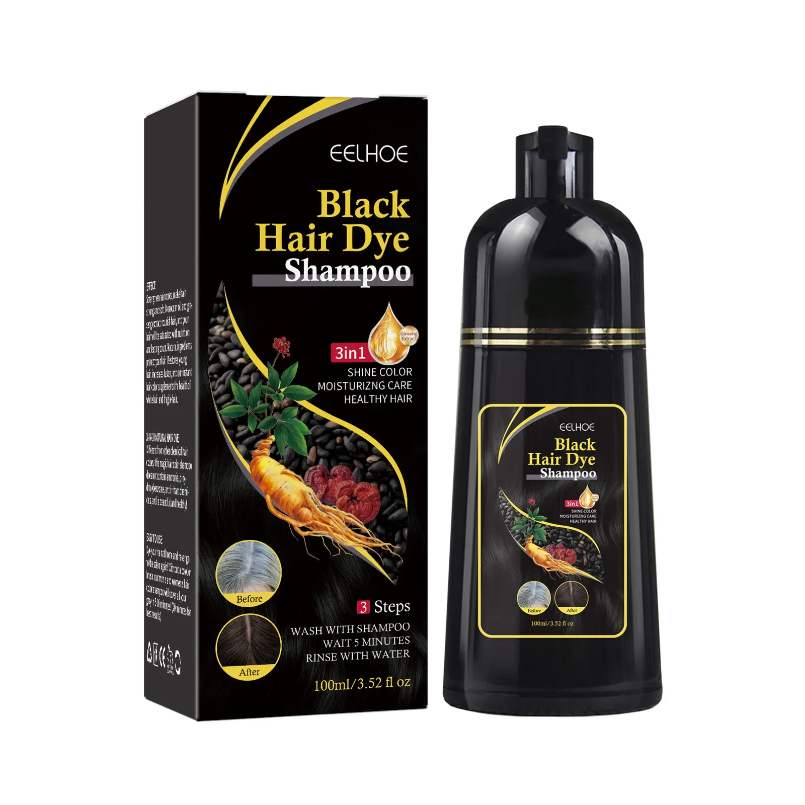 

Sdatter White To Black Shampoo Polygonum Essence Hair Darkening Growth Anti Hair Loss Oil Control Nourishing Shampoo For Men Wom