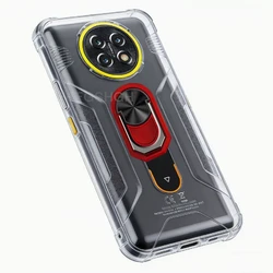 Enhanced Product Title:  
Durable Finger Ring TPU Silicone Phone Case with Bracket for KingKong Ace 5 (Transparent C Red)