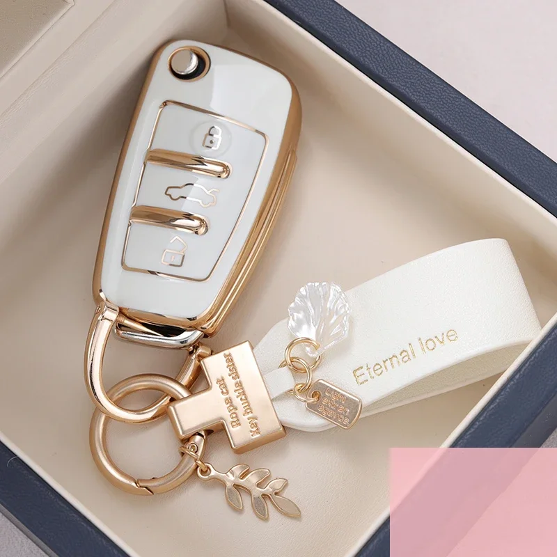Tpu Car Flip Key Case Cover Shell Fob Per Audi A3 8L 8P A4 B6 B7 B8 A6 C5 C6 4F Rs3 Q3 Q7 Tt 8L 8V S3 Protector Holder Keyless