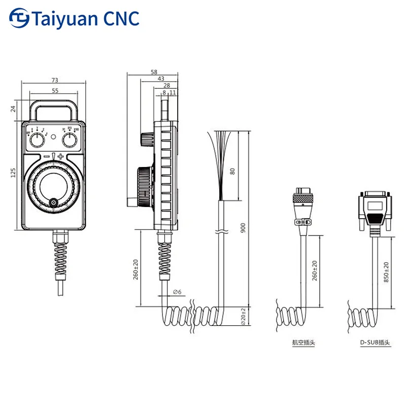 HC115/121/11D 5V/12V/24V 전자 핸드휠 MPG 핸드휠 5V 100PPR CNC 기계 시스템용 휴대용 펄스 발생기