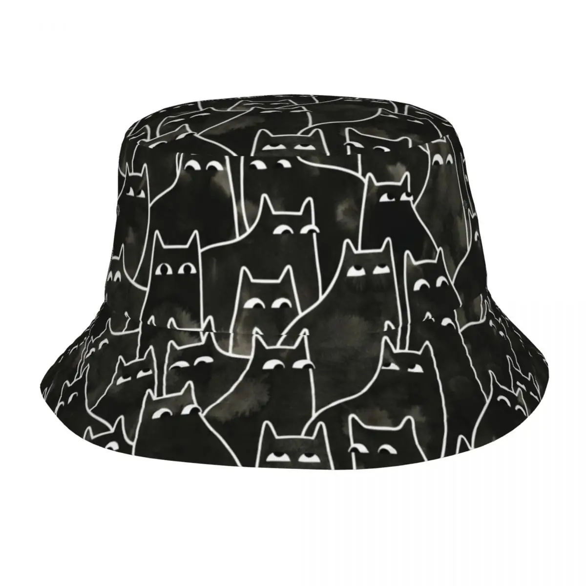 

Summer Panama Hat Suspicious Cats Cute Kitty Lover for Men Women Fisherman Caps Beach Cotton Bucket Hat Outdoor Fisherman Hat