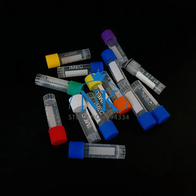 24Pcs 50Pcs 1.8ml(2ml) Plastic Freezing Tube With Color Thread Cap ,Cryovial Preservative Tube Sample Bottles With Scale