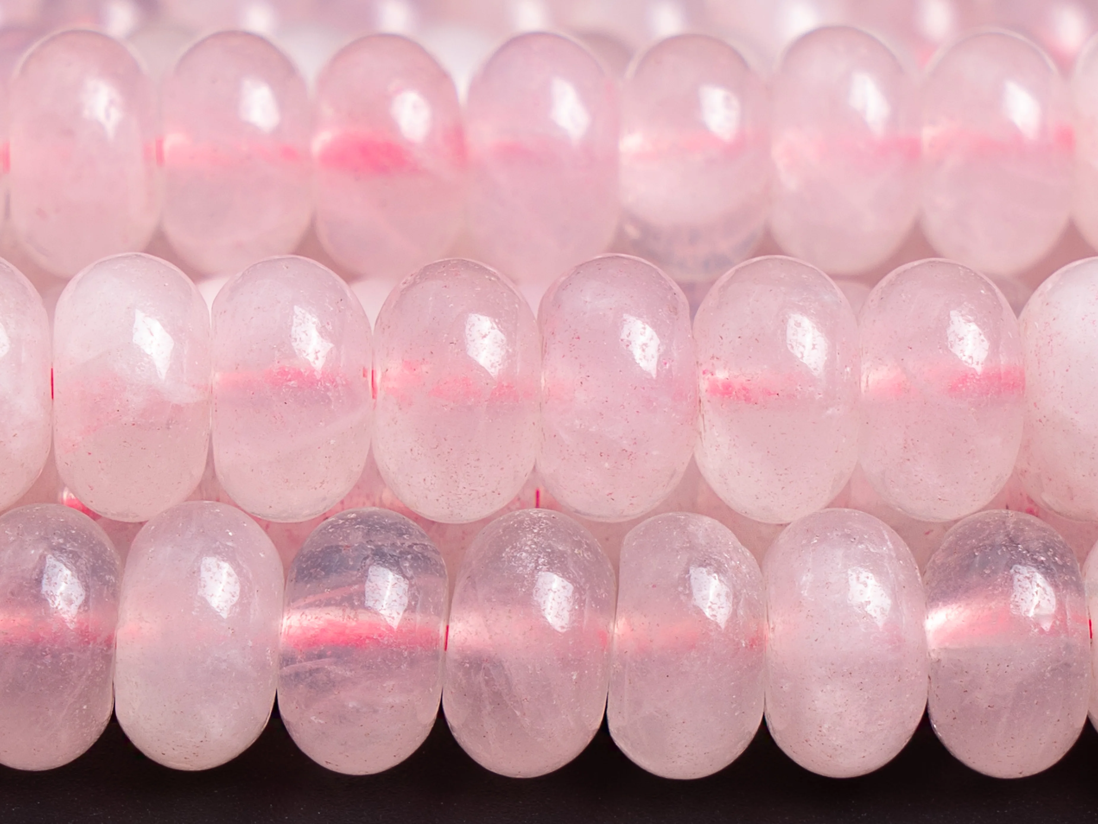 

Pink Rose Quartz Beads Grade AA Genuine Natural Gemstone Rondelle Size Options 6/8/10mm for Jewelry Making