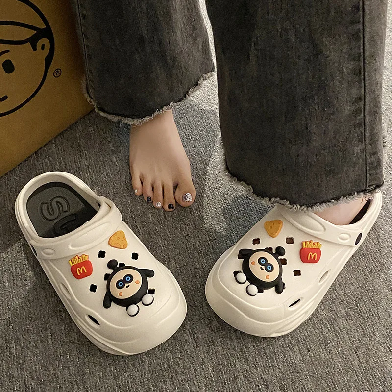 Hole Shoes Women EVA Thick Soles Sandals Increase Non-slip Summer Wear 2024 New Beach Sandals Indoor Outdoor Slippers Light