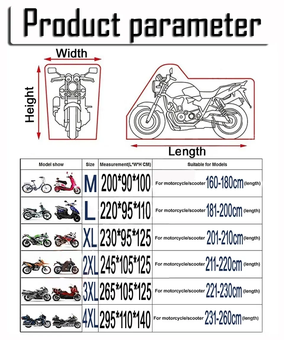 Motorcycle Cover M L XL XXL XXXL XXXXL Universal