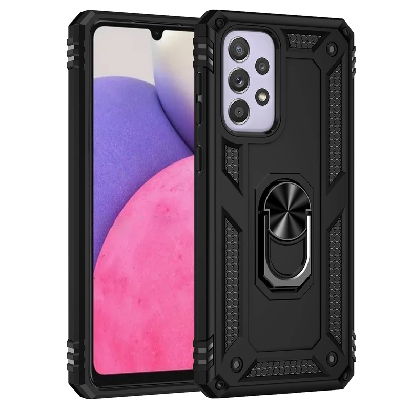 Coque blindée antichoc avec anneau métallique, étui pour Samsung Galaxy A54 A53 A52 A12 A13 A33 A23 A73 A14 A51 A50 A22 A32 A04 A34 A03s A72_voghion.com