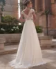 Elegant Chiffon Wedding Dresses Woman's Appliques Sexy V Neck Cap Sleeve Elegant Bride Gowns Chiffon Customized Vestido De Noche 2