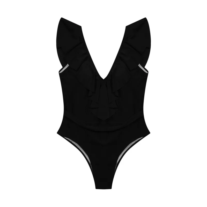 Sexy Ruffle Swimsuit One Piece Swimwear Women 2022 Summer Push Up Bathing Suit Solid Swimming Suit Monokini Beach Wear bikini shorts set