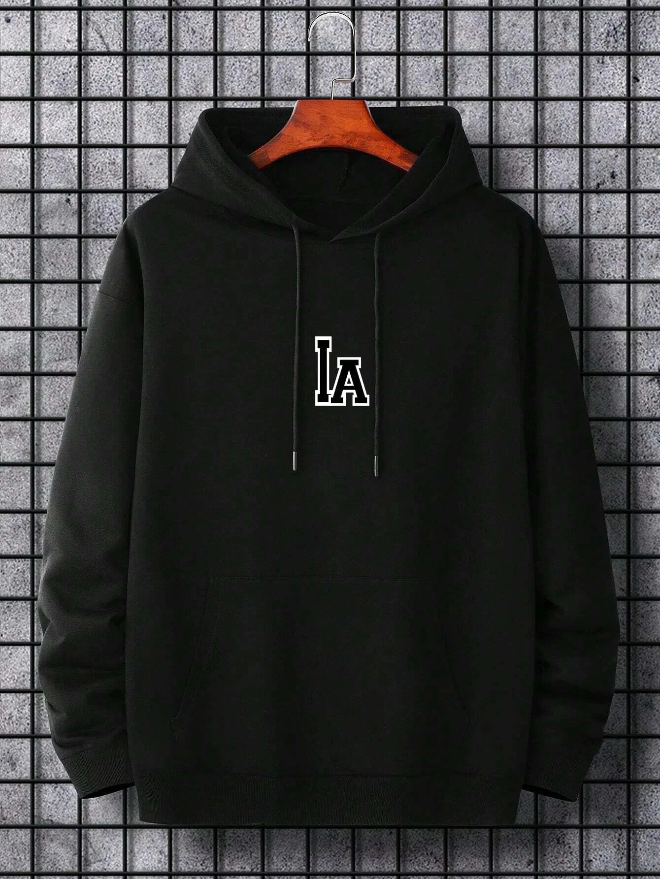 Comfortable Casual Letters 3D Printed Hooded Sweatshirt Loose Top Pullover Men's Hooded Sweatshirt Streetwear Men's