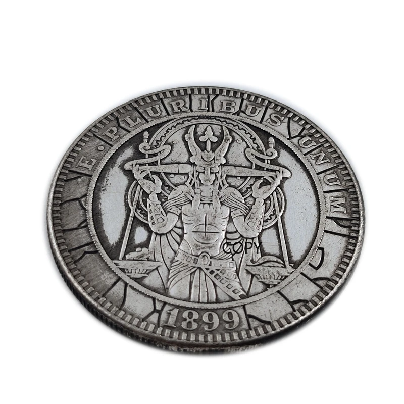 

American Wandering Coin 1899 Brass silver plated Demon Commemorative Coins Home Decoration Collect Coins Crafts