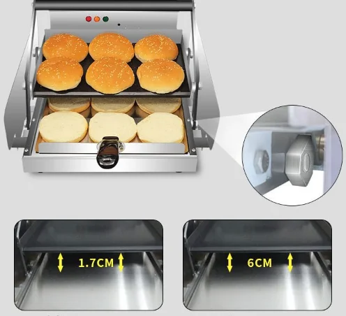 Burger Bread Maker Sandwich Electric 110V 220V Bread Hamburger Sandwich Toaster Commercial hamburger machine 6