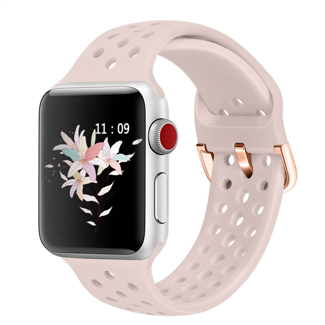 Strap Compatible with Apple watch 44mm 42mm 40mm 38mm Sports breathable replacement strap for iwatch 7 6 5 4 3 SE Band