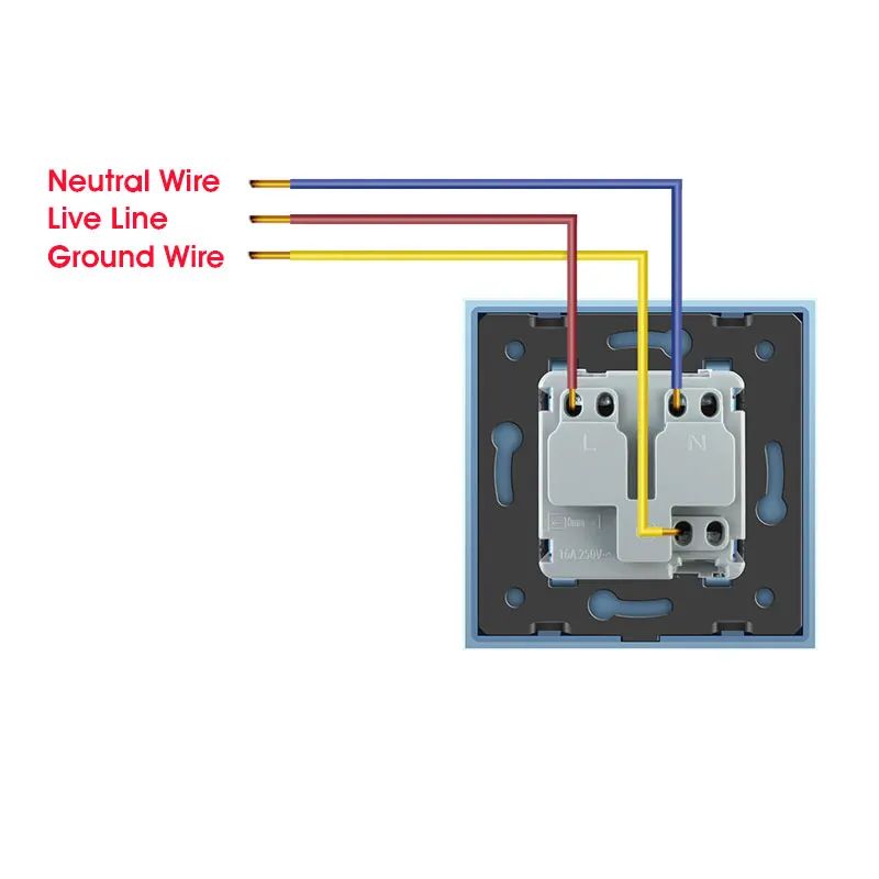 Israel Standard Wall Outlet Electricity Power Socket Switch Crystal Glass Panel 16A 250V Plug 3pins Israel Home wall socket parts