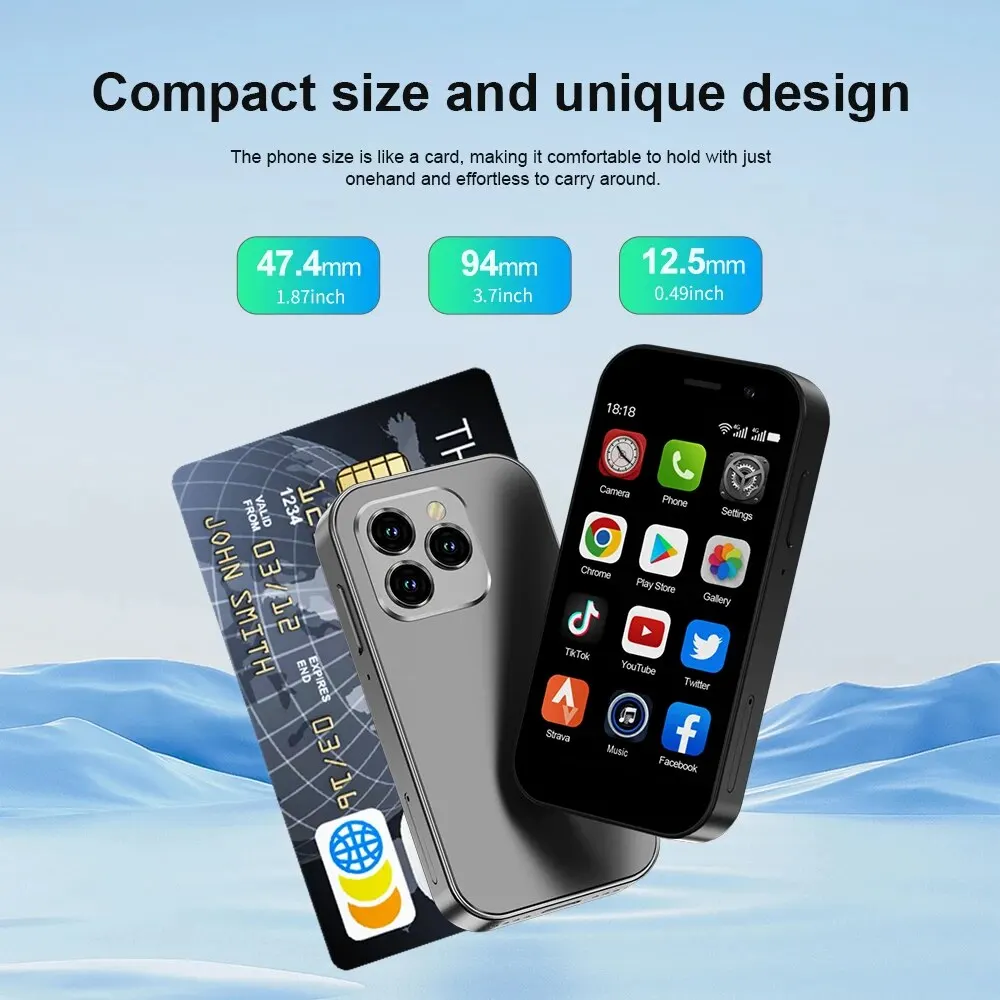 SERVO KING8000 4G Cellular Network Mini Smartphone Android 10.0 2GB+16GB 3" Display 5MP Camera Dual SIM With Play Store WhatsAPP 4