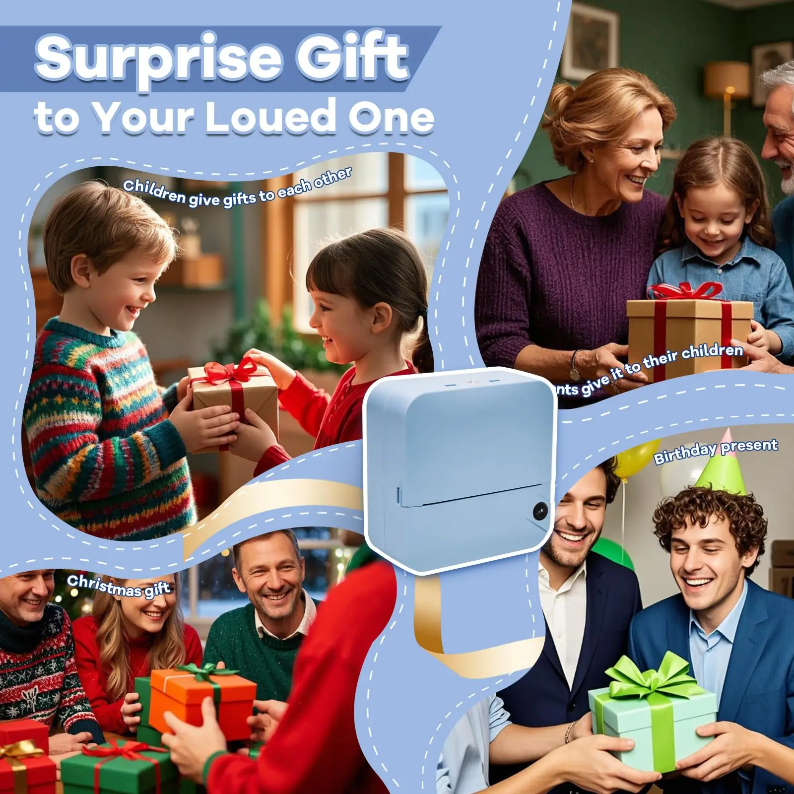 [Wireless Thermal Printer]Wireless Mini Thermal Printer, Portable Label Maker | 200dpi High Resolution, App & Wireless