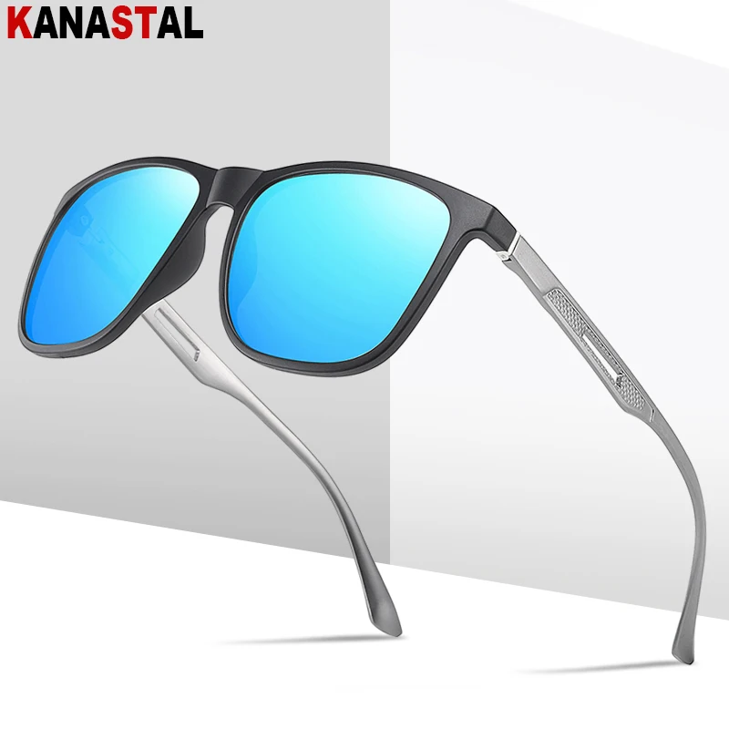 

Men Polarized Sunglasses UV400 Retro Al-Mg Eyeglasses Frame Women Sun Glasses Driving Beach Bike Travel Anti Glare Shade Eyewear