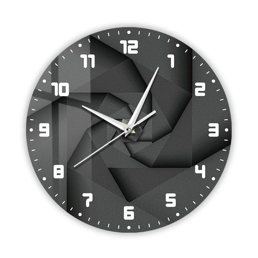 3D Vortex Printing Non-ticking Wall Clock Metal Frame