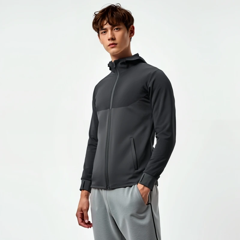 남성용 아웃도어 윈드브레이커 재킷 플리스 안감 후드형 긴팔 2024 신상 방수 통기성 스포츠 코트