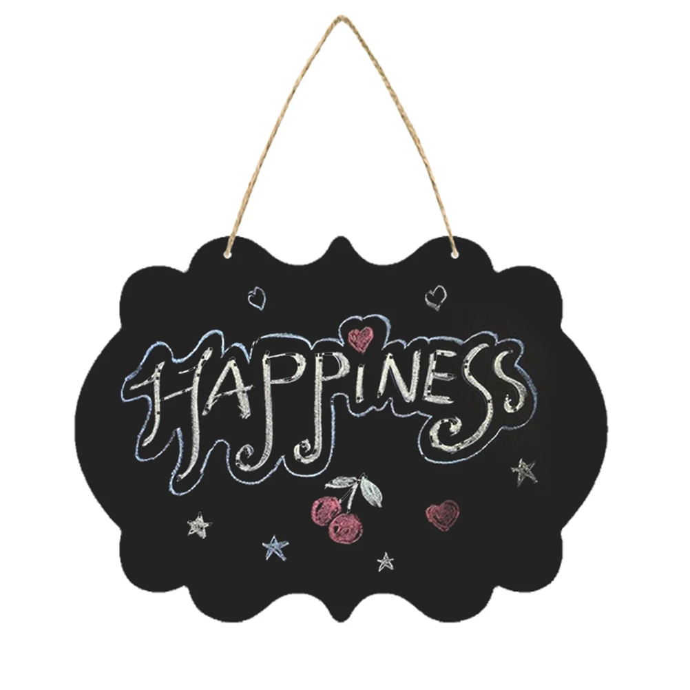 Blackboard Sign Hanging Chalkboard Wall Message Woodlive Signs Labels Small Display Decor Doubledecorate Sided Wooden