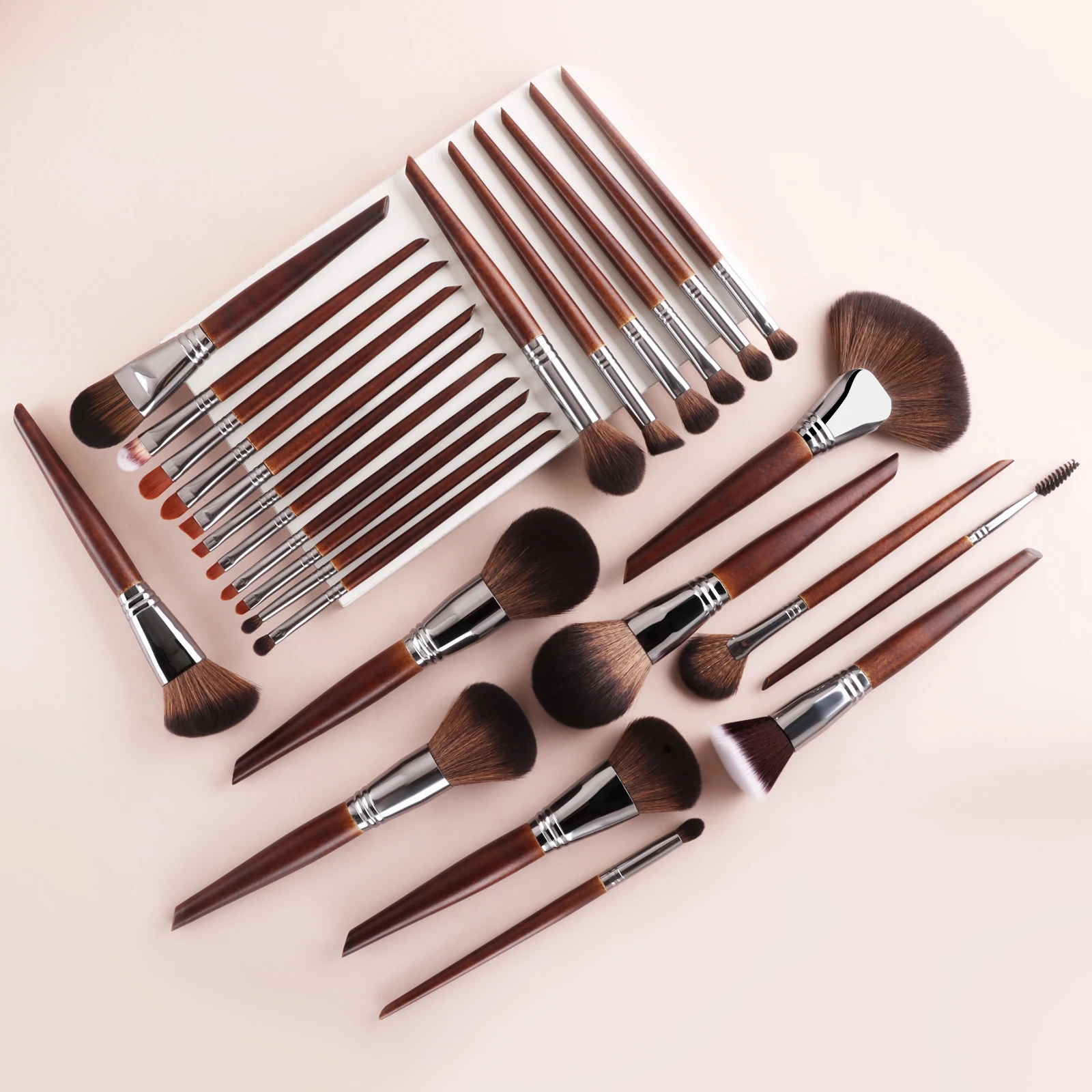 28종 메이크업 브러쉬 세트, 파운데이션 파우더 블러셔 컨투어 아이섀도우 브로..