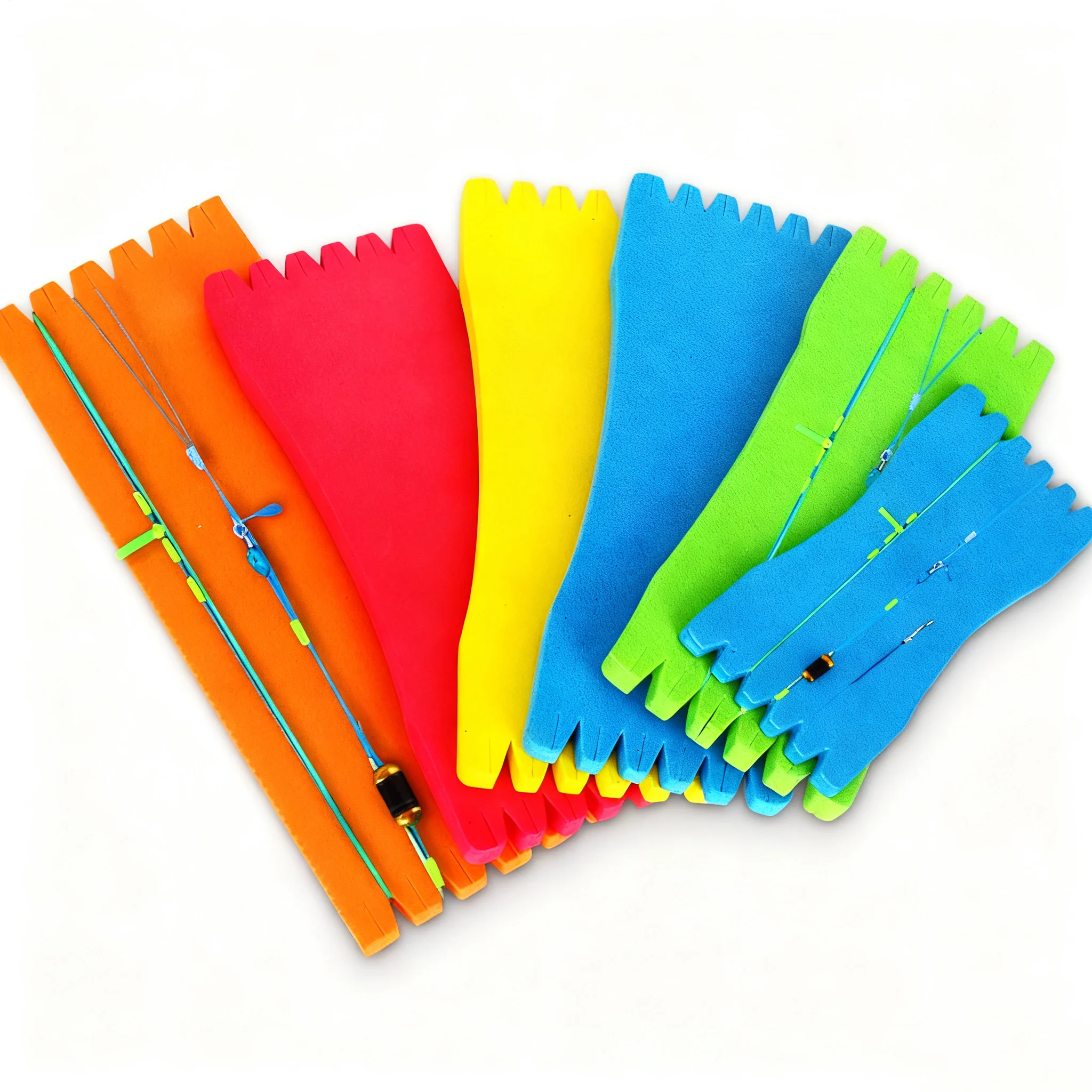10 bobines de rangement pêche en mousse EVA pour bas de ligne hameçons et leurres couleur aléatoire