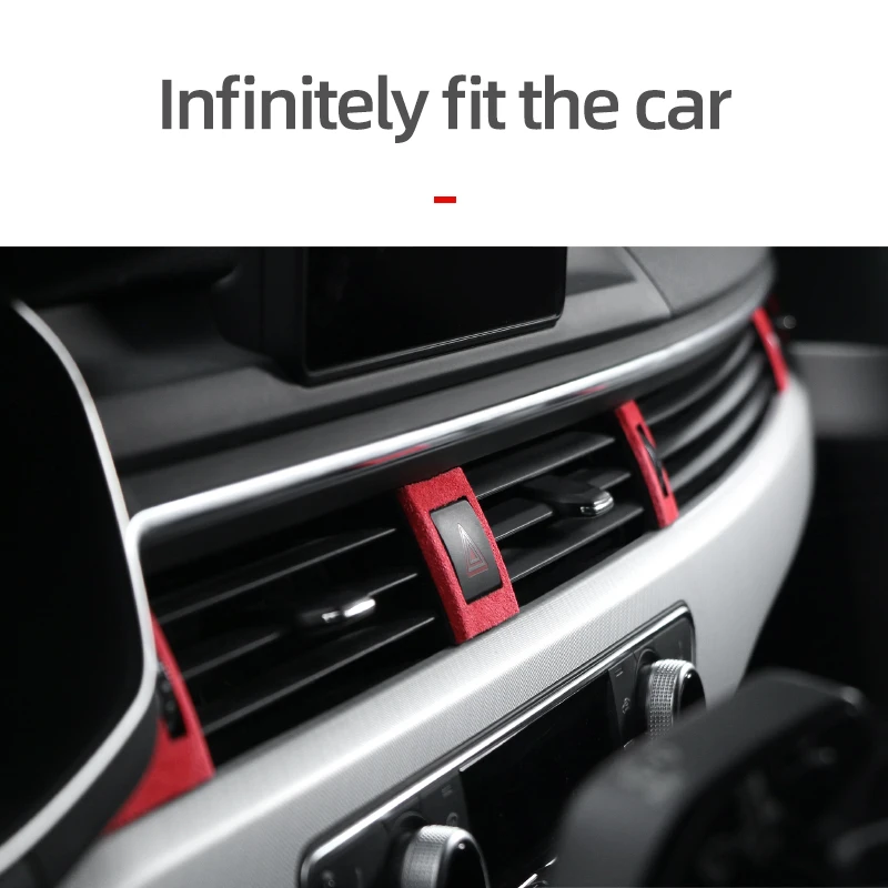 Center Console Air Vent Outlet Panel Trim Stickers For Audi A4 B9 A5 Made of Alcantara Car Interior Tuning Accessories car interior trim