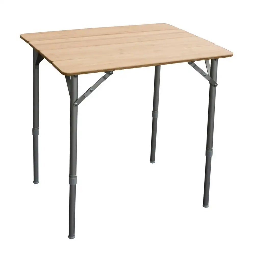 

25.75 x 17" Adjustable Height Folding Bamboo Table With Carry Bag