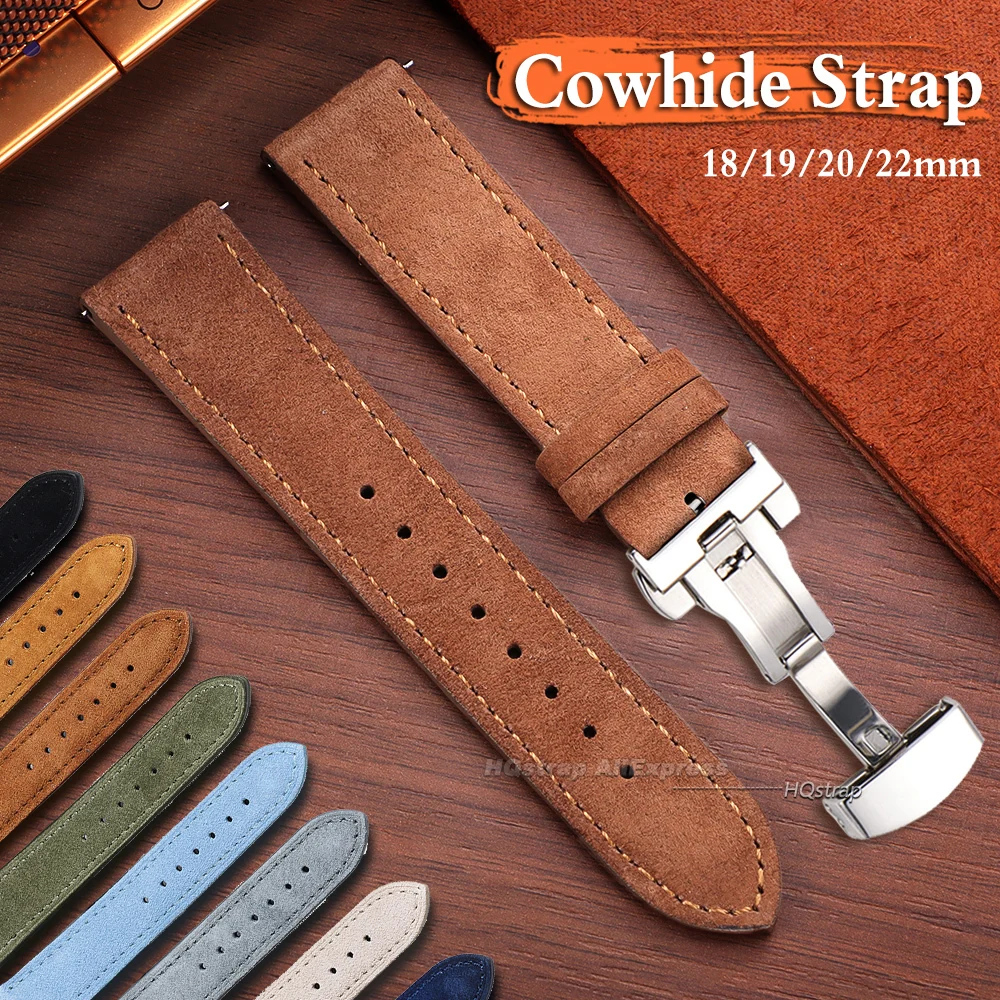 Luxurious Suede Cowhide Watch Strap with Quick Release