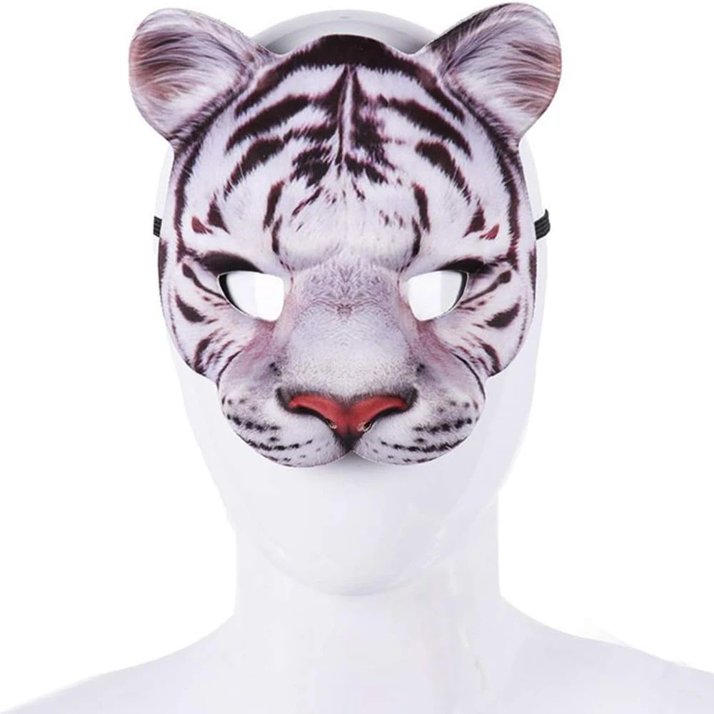 リアルなタイガーハーフフェイスマスク、ハロウィーンの仮面舞踏会、カーニバル、ナイトパーティーコスチューム、コスプレアクセサリー、フェスティバル、クラブ、動物  - AliExpress WOWOBONTOY ハロウィンマスク ホラータイガーマスク ハーフフェイスマスク 男性用 ..., image size:1000x1000