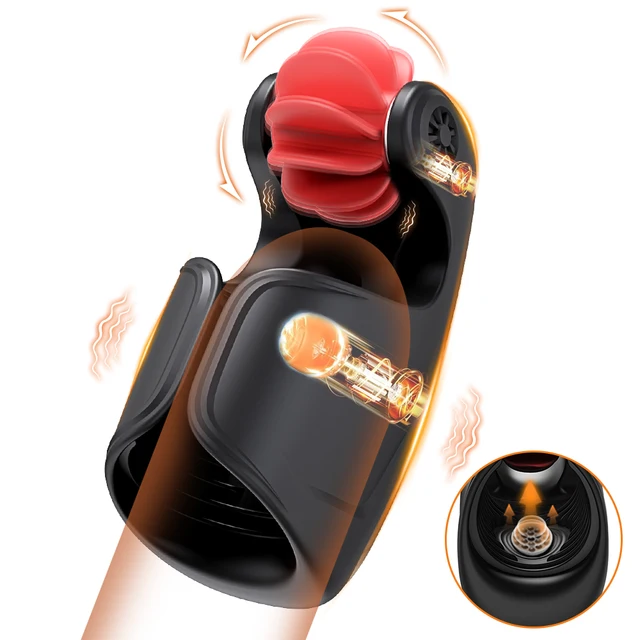Männlicher Masturbator, Vibrator, Penistraining, Sexspielzeug für Männer, Zunge lecken, Klopfen, Vibration, Ejakulation, Eicheltraining, Ausdauer 1