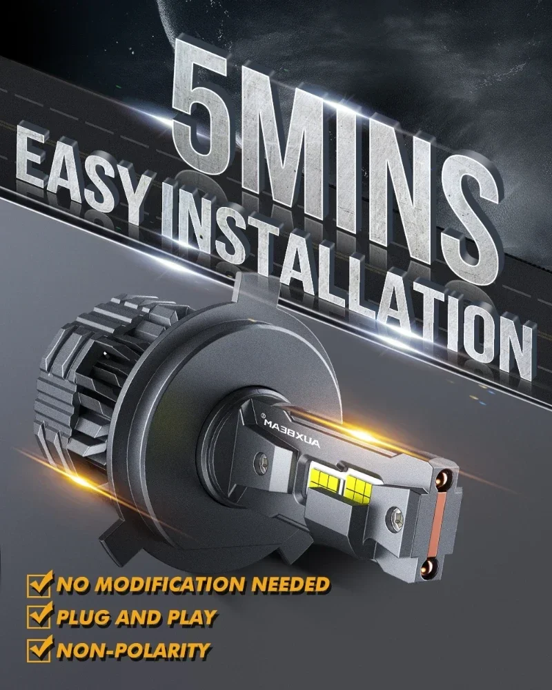 KaiDengZhe Ampoule De Phare LED H4, 2PCS Canbus Sans Erreur, Smart Dimming, 3000-6000K, 150W, 800% Plus Lumineux, Remplace… - Auto