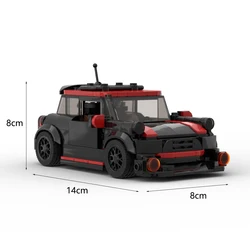 Mini Cooper Inspired Sports Car Building Set - 287 - Piece Brick Assembly Toy Gift - Bagged Set (MINI COOPER JCW)